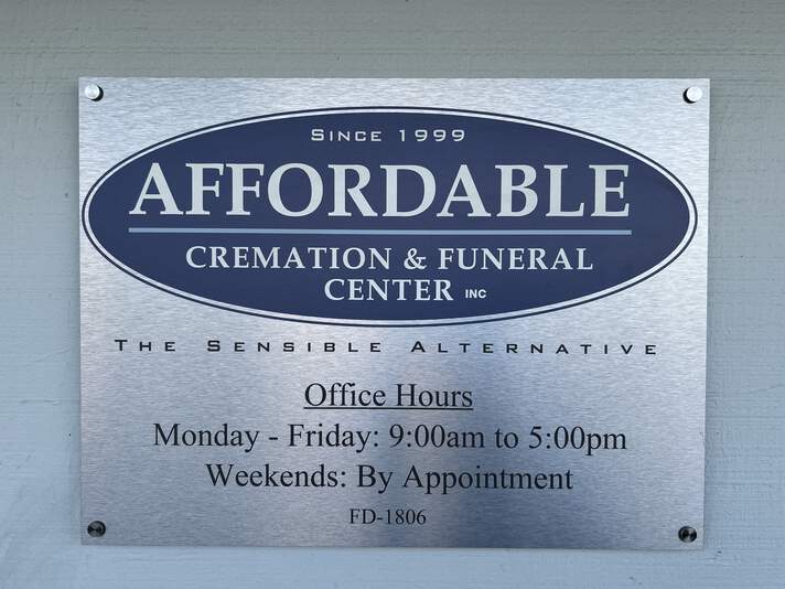 Affordable Cremation Roseville, sign
