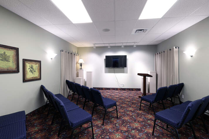 Photo of funeral home reception area