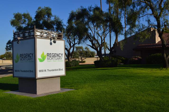 Regency Mortuary sign
