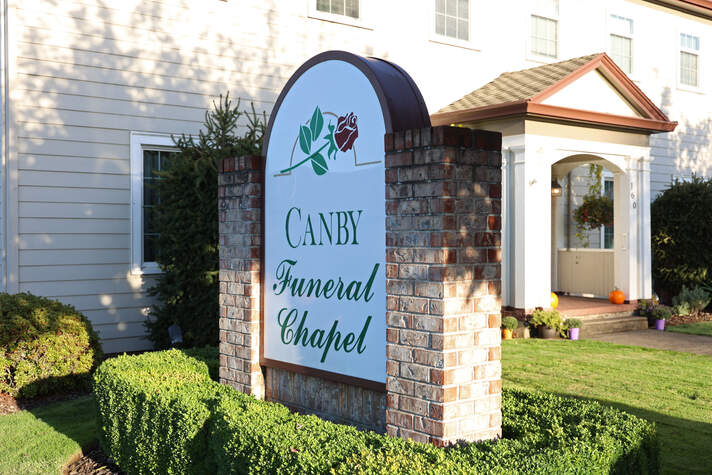 Photo of Canby Funeral Chapel in Canby, Oregon, sign
