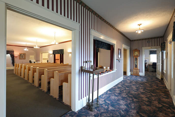 Photo of funeral home reception area