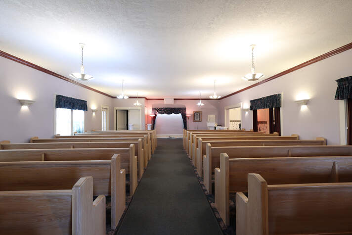 Photo of funeral home reception area