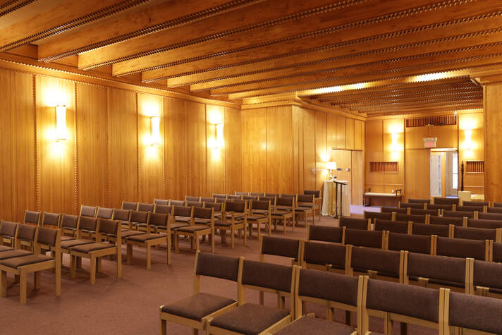 Photo of funeral home reception area