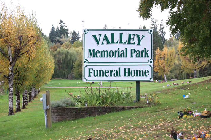 Photo of Valley Memorial Park in Hillsboro, Oregon, sign