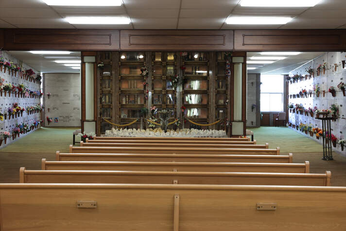 Photo of funeral home reception area