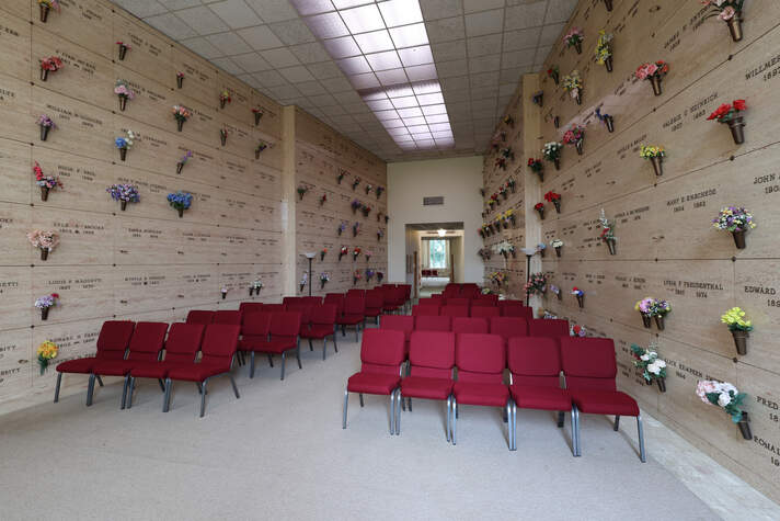 Photo of funeral home reception area