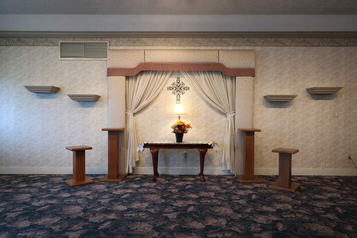 Photo of funeral home reception area