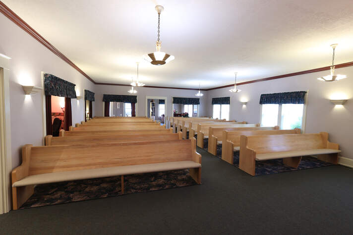 Photo of funeral home reception area