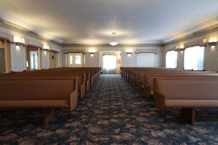 Photo of funeral home reception area