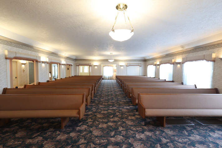 Photo of funeral home reception area