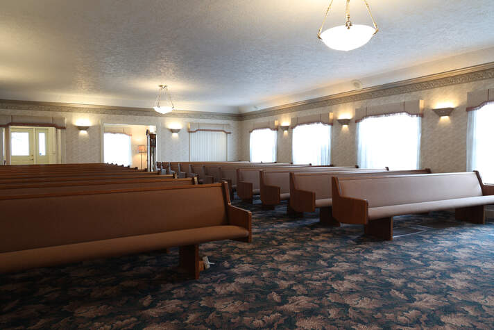 Photo of funeral home reception area