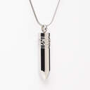 Silver Amulet Engraved Cremation Necklace  image number 1