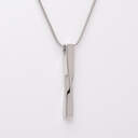 Radiant Twist Pendant with Chain Cremation Necklace - Silver image number 1