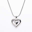 Double Heart Cremation Necklace - Silver  image number 2