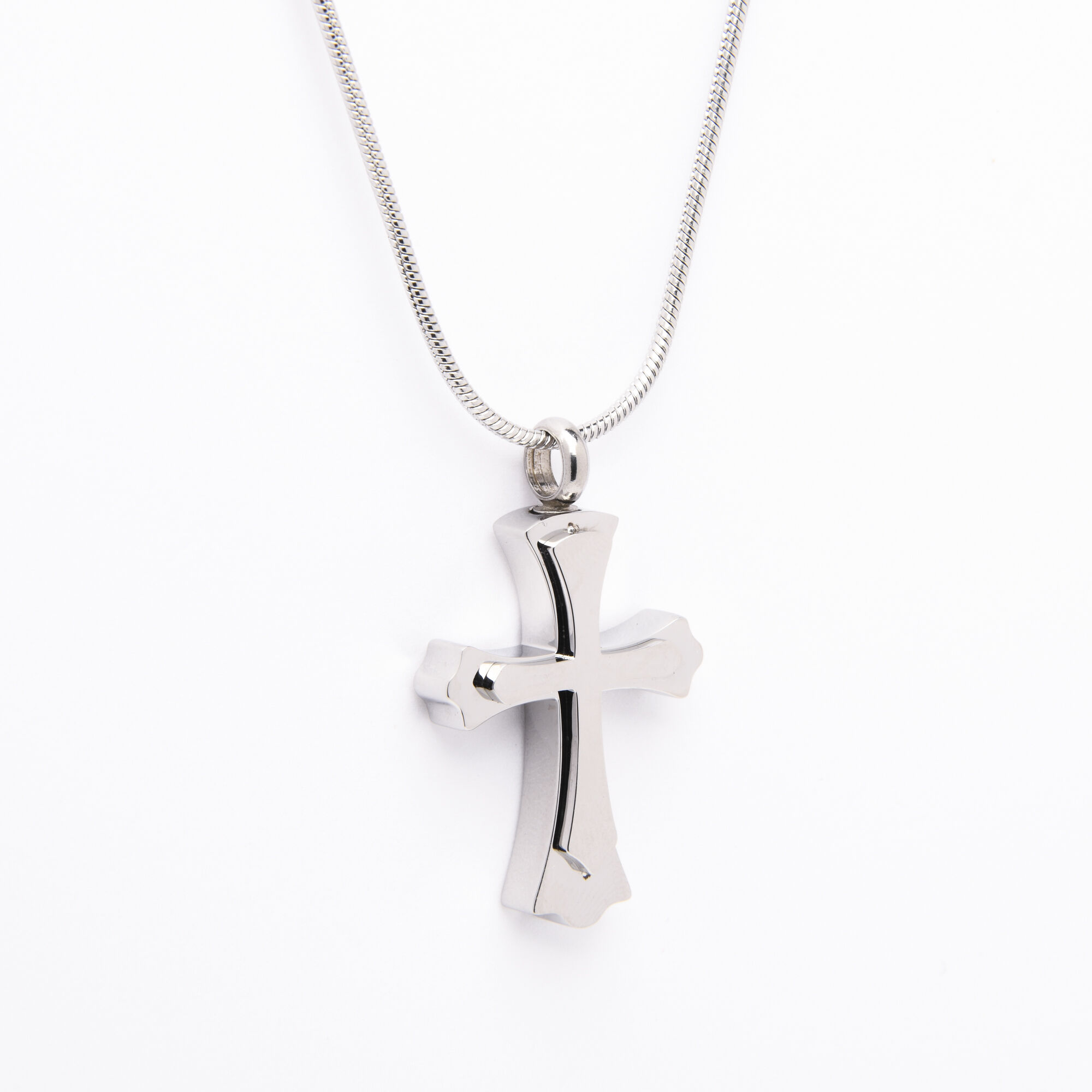 Stainless Steel Cross Pendant Keepsake Necklace Cremation Jewelry