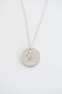 Paw Print Personalized Memorial Necklace - Silver image number 2