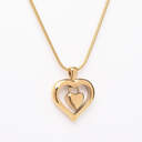 Double Heart Cremation Necklace - Gold  image number 3