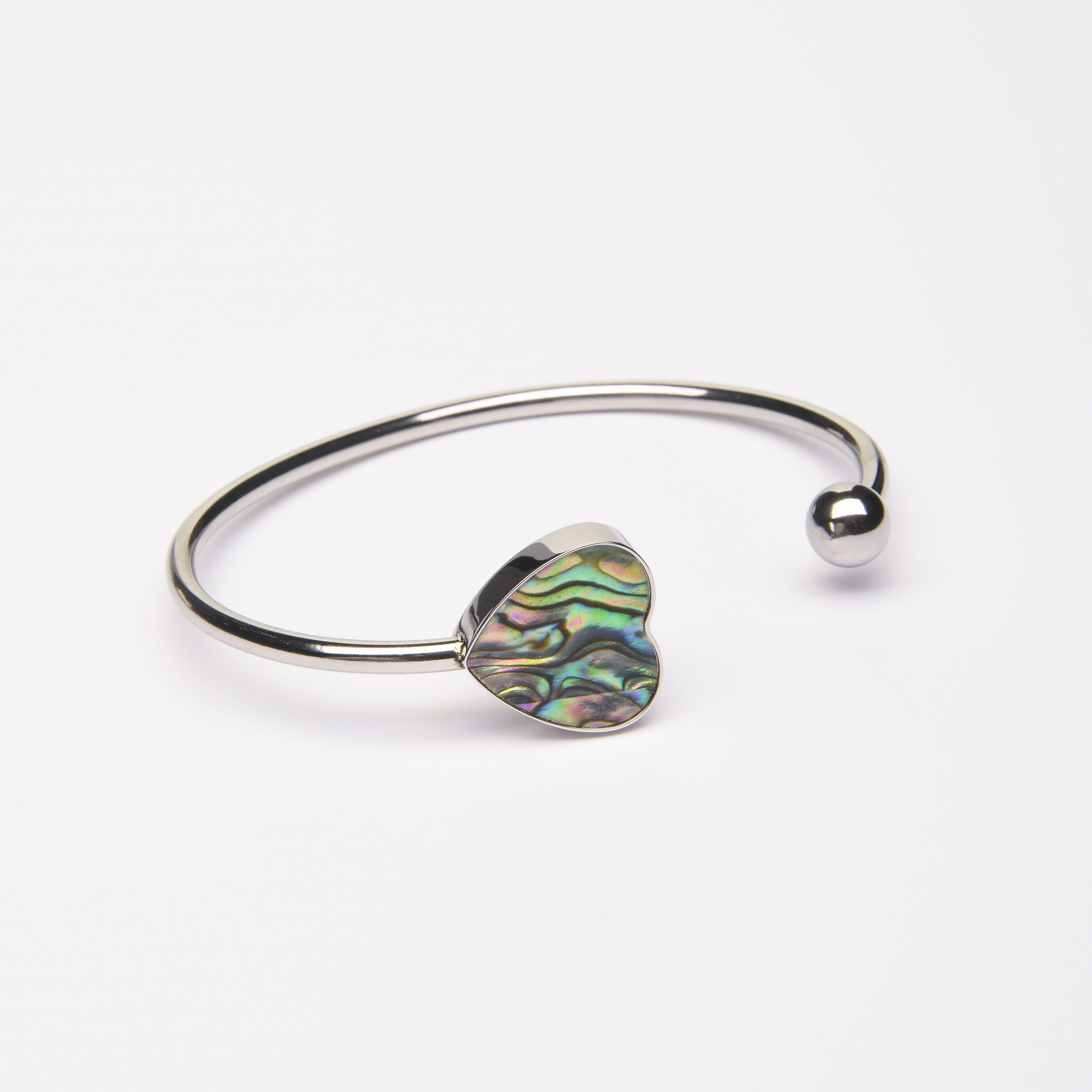 Eternity Heart Abalone Bangle
