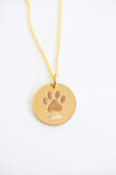Paw Print Personalized Memorial Necklace - Gold image number 1