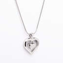 Double Heart Cremation Necklace - Silver  image number 1