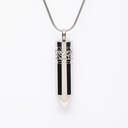 Silver Amulet Engraved Cremation Necklace  image number 2