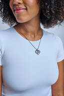 Double Heart Cremation Necklace - Silver  image number 3